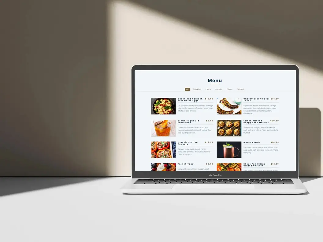 منيو رقمي على الهاتف